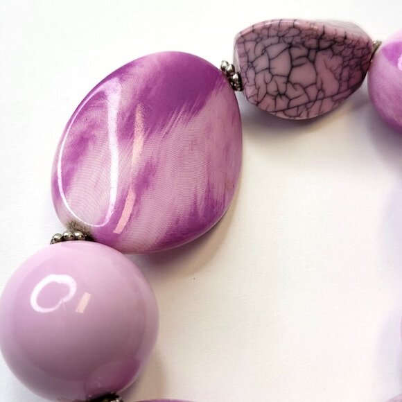 Pink Large Bead Stretchy Bracelet Bangle - Picture 3 of 6